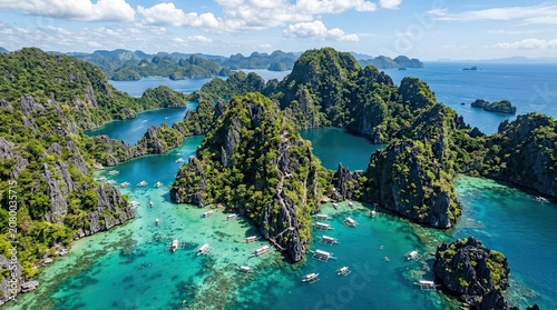 aerial view of tropical island