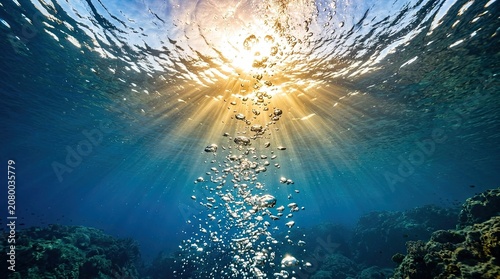 sun rays in the water