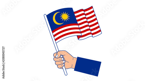 Hand Holding American Flag Symbolizing Patriotism, National Pride and Independence Day Celebration in the United States