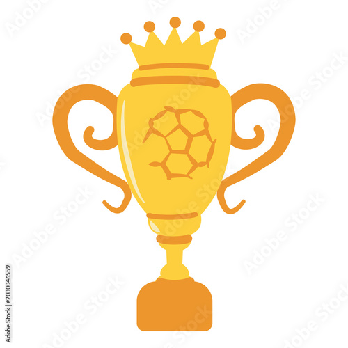 Принти на полотні Golden trophy crowned with a royal symbol signifies achievement and victory