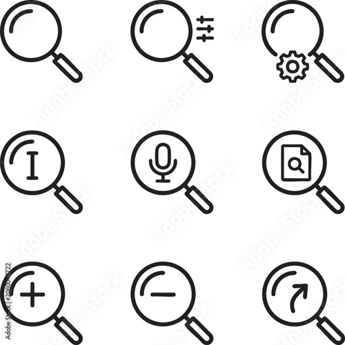 application interface navigation focus tool search icon element