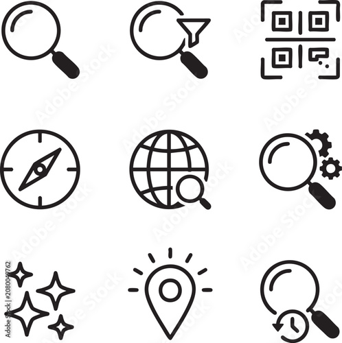 web optimization engine browser tracking search icon design