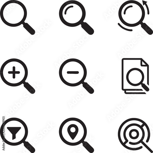 local restaurant shop map finder search icon collection