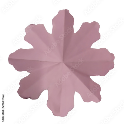 Pink snowflake geometric design in vector style isolated on transparent background