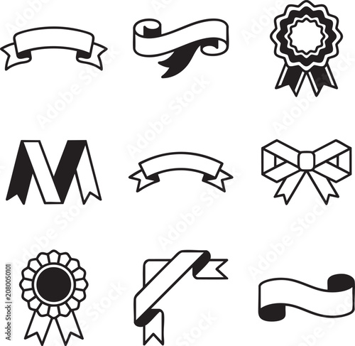 classic award decoration text banner ribbon icon symbol