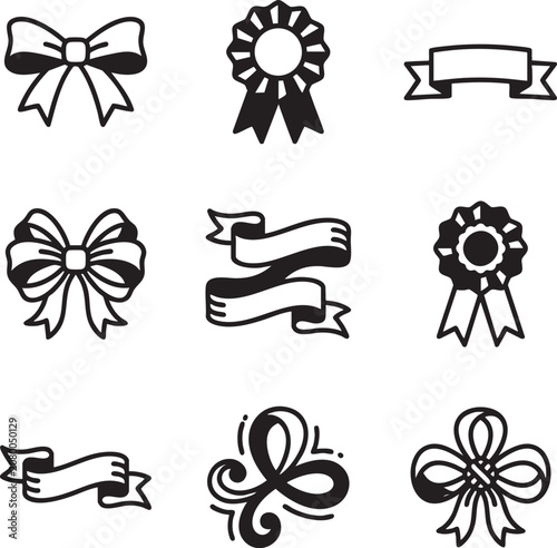 medical awareness campaign charity seal ribbon icon element