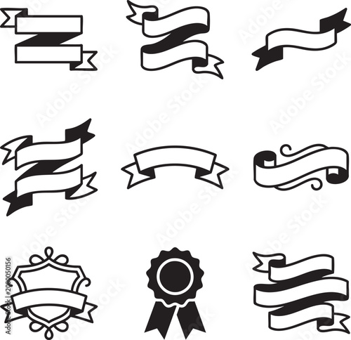 traditional luxury custom crest badge ribbon icon visual