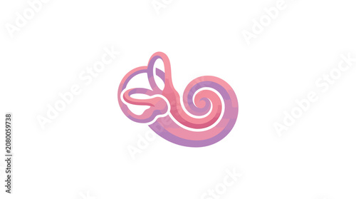 Canvastavla Purple and Pink Human Cochlea Inner Ear Icon