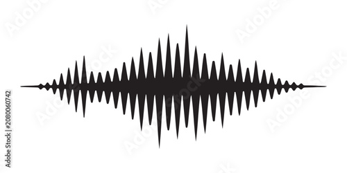 Tableau sur toile Black audio wave sound frequency visualizer isolated on transparent background for musical projects