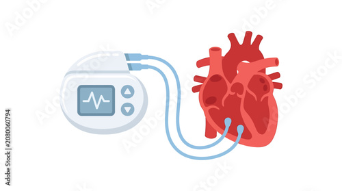 Foto Red Heart Integrated with Blue Infinity Symbol