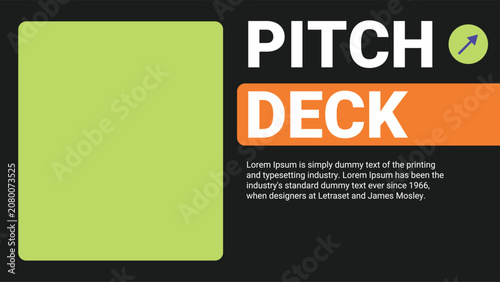 Modern Pitch Deck Cover Design Template with Abstract Business Presentation Style