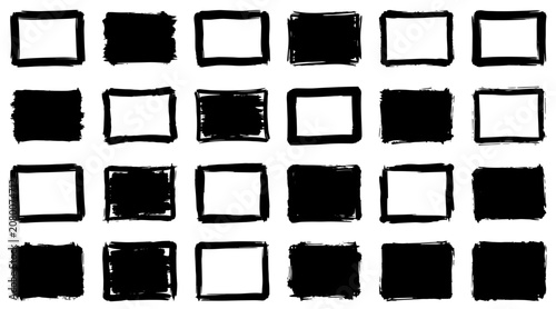 Collection of Empty Frames in Minimalist Black and White Grid Layout