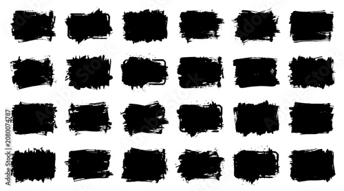Abstract Ink Splatter Collection in Black and White Minimalist Grid Composition