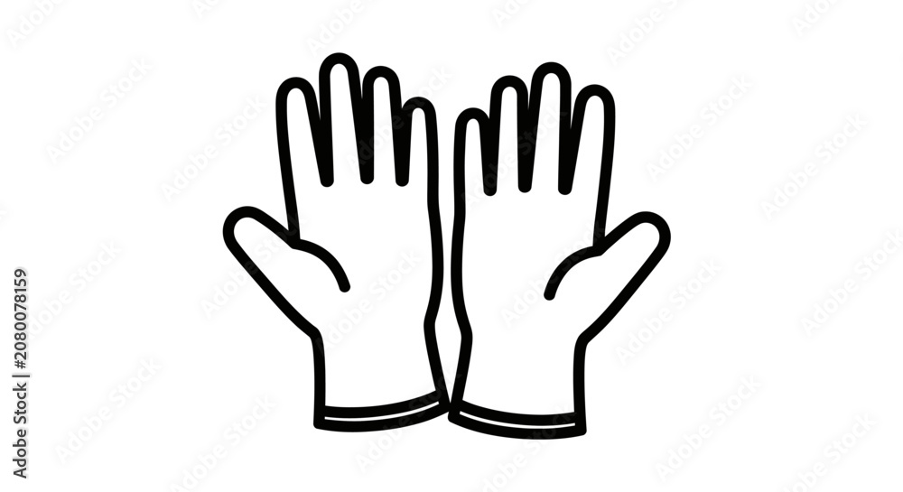 Fototapeta premium Protective handwear symbol for safety and hygiene concept