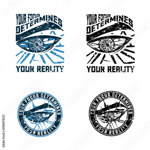 Vintage Eye Focus Motivational Typography Vector Collection