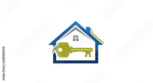 House key symbol for real estate and home ownership