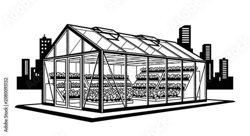 Modern greenhouse structure for urban agriculture and plant cultivation