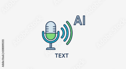 AI text to speech technology icon illustration.