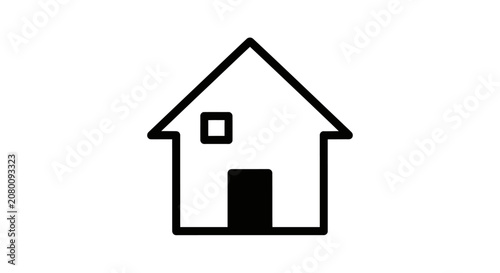 Simple outline house icon minimalist symbol