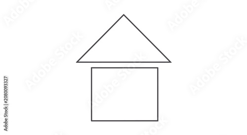 Simple line art representation of a house structure
