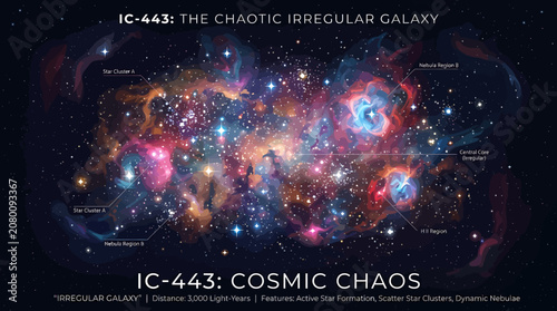 Vibrant irregular galaxy with active star formation