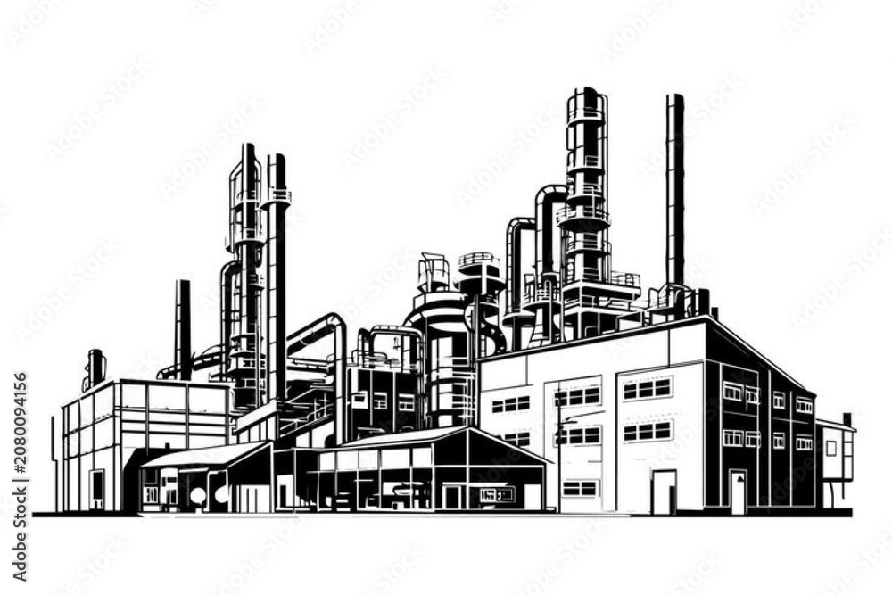 Fototapeta premium vector illustration of a factory