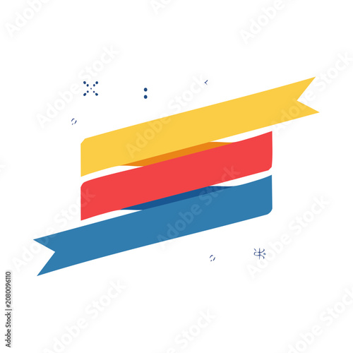 Colorful overlapping ribbons vector illustration