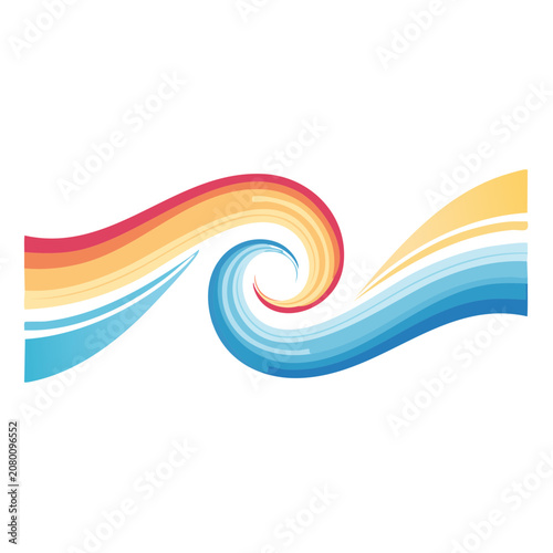 Abstract wave spiral vector illustration