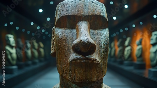 Close up view of ancient stone carving