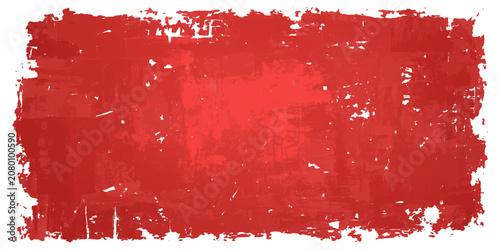 Red Grunge Paint Background with Ink Splashes and Texture, Abstract Winter Christmas Design Backdrop for Card, Wallpaper, Frame and Decoration.