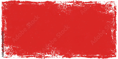 Red Grunge Christmas Frame with Paint Texture, Snow Splatter and Winter Ink Brush Background Design for Holiday Card and Wallpaper.