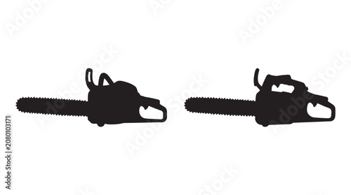 Valokuva Chainsaws In Profile View Black Silhouette chainsaw