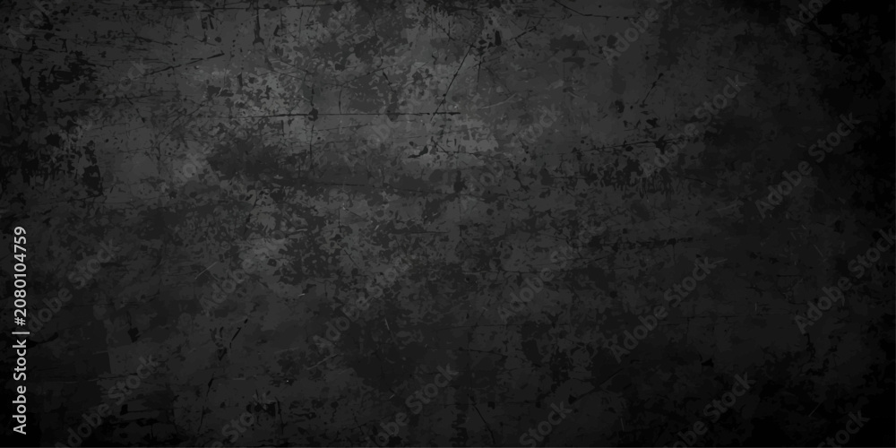 Fototapeta premium Dark Grunge Concrete Wall Texture Background with Vintage Black Distressed Surface and Rough Industrial Pattern Design.