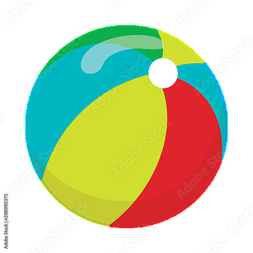 Colorful retro style inflatable beach ball