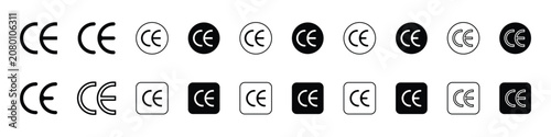 Принти на полотні CE Mark European Conformity Certification Icons Set with Circle and Square Layou