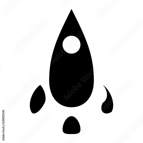 Rocket launch line vector icon. Startup and boost concept