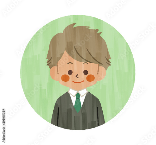 笑顔の男子学生のアイコン-ガッシュ