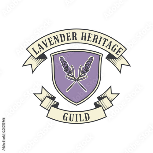 Obraz na plátne Lavender heritage guild botanical emblem.