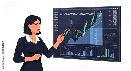 Fotografía Middle Eastern Short Seller Identifying Overvalued Stock Breakdown