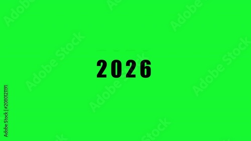2010 to 2026 Year Scrolling Text Animation on Transparent Background.Year Counter Scrolling Animation From 2010 to 2026 With Alpha Channel,Calendar animation of years in 4k video animation.
