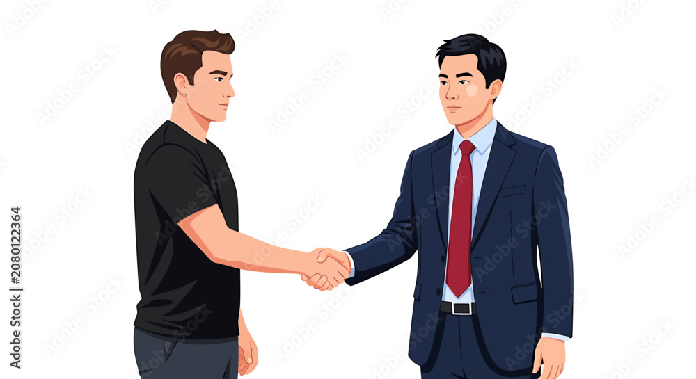 Obraz premium Tech Programmer and Executive Handshake Deal