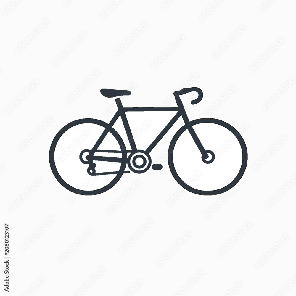 Obraz premium Minimalist bicycle line art icon for design and transport
