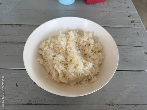hot rice on dish
