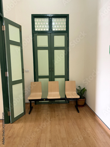 empty wooden chair in the room