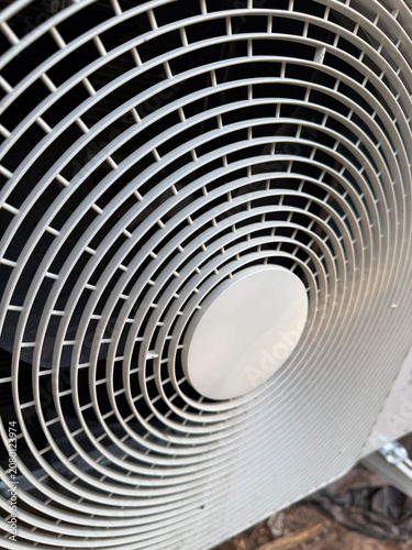 close up grid on fan