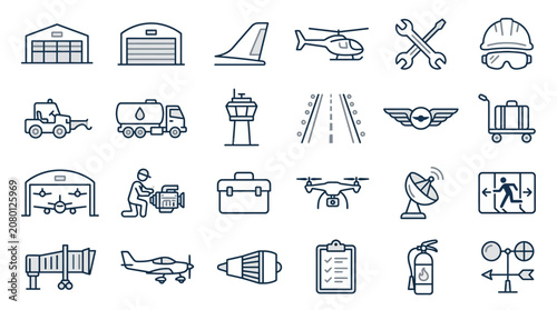 A collection of industrial and transportation icons on a white background for 2026-06-27