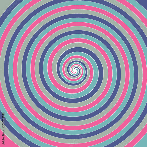 Colorful Spiral Abstract Background with Concentric Curved Stripes