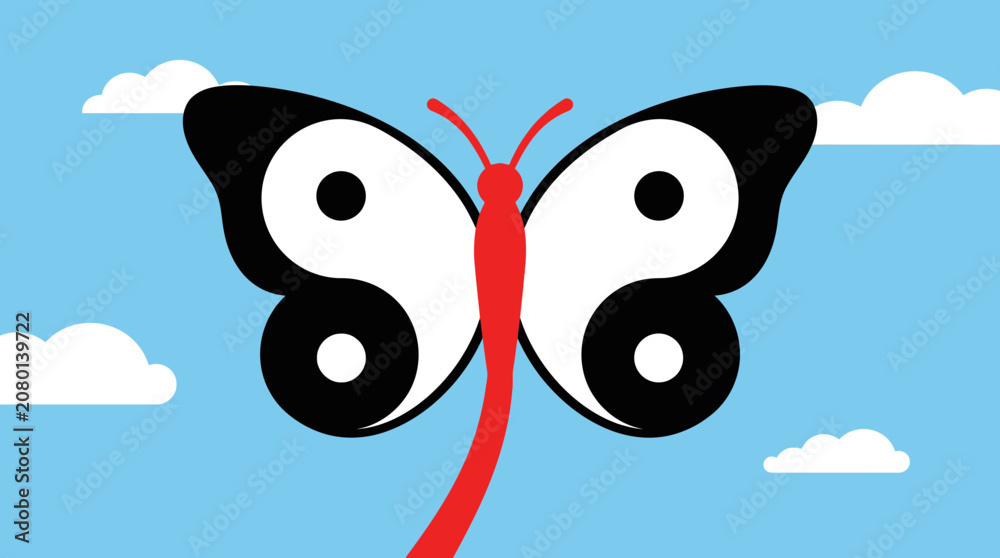 Fototapeta premium Yin Yang Butterfly Symbolism