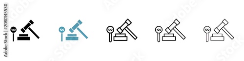 Obraz na plátne Auction line icon set