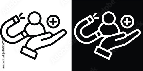 Photos acquire Two-tone version in black and white background